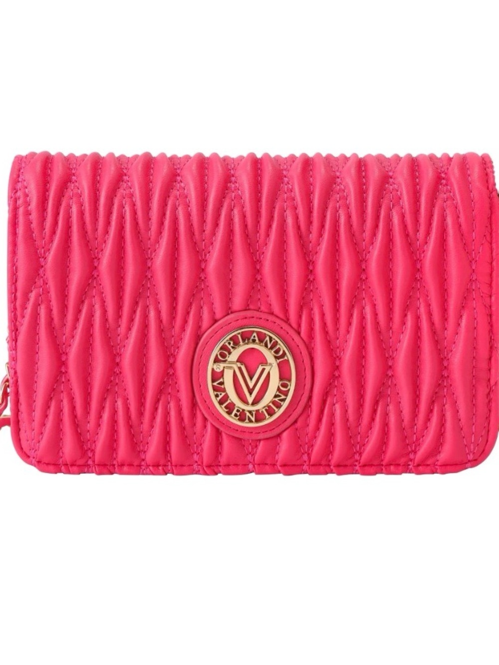 Valentino Orlandi Hot Pink Quilted Chain Shoulder Bag
